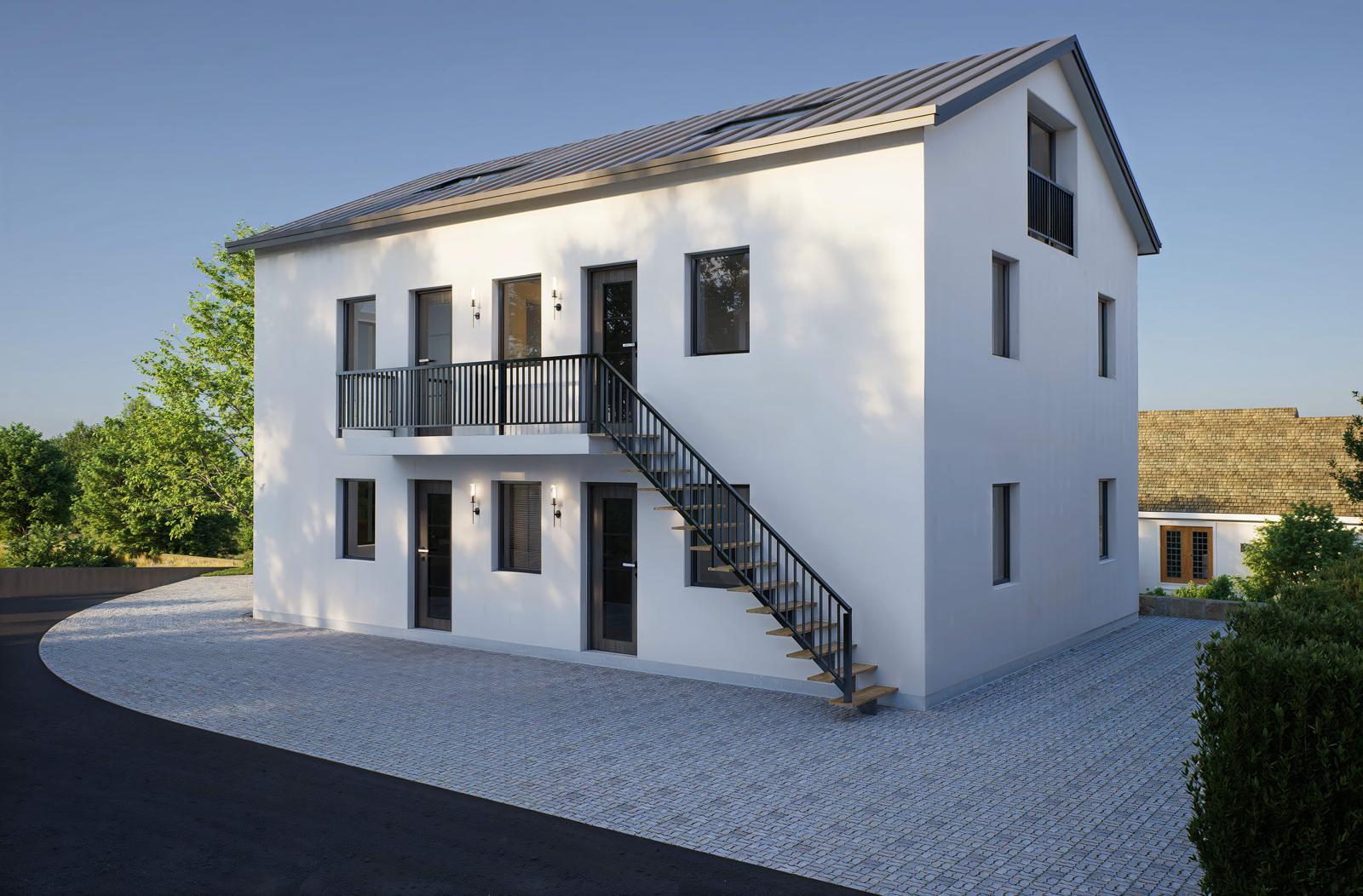 Straßenansicht des kernsanierten Hauses in Zwiesel